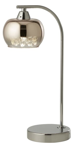 Searchlight Настолна лампа Ianis, сива, метал/стъкло, височина 36 cm, G9, Прозрачен, Дневна/трапезария, Стъкло, Модерен