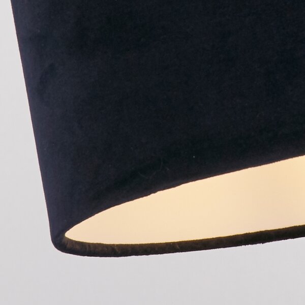 Searchlight Висяща лампа Mersana, Ø 30 cm, тъмно синьо, кадифе, E27, Затъмняване, Син, Дневна/трапезария, Плат / текстил, Скандинавски