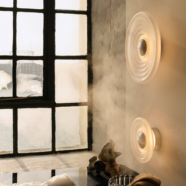 Tom Dixon LED стенна лампа Press Sphere, матирана, Ø 35 cm, Затъмняване, Бял, Баня, Стъкло, Дизайн