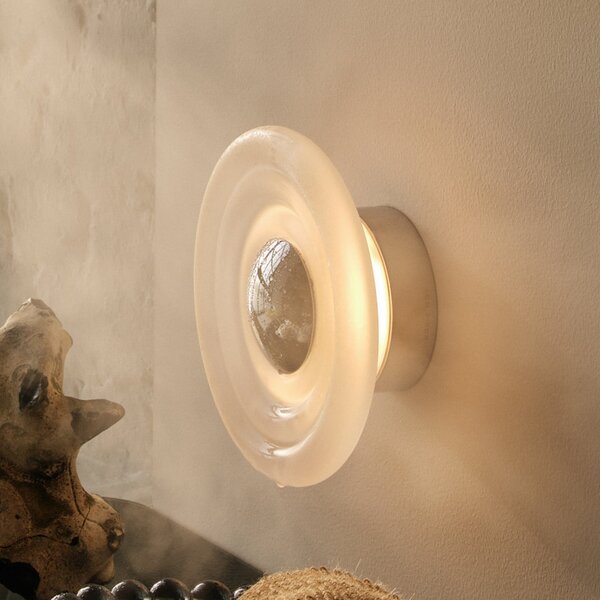 Tom Dixon LED стенна лампа Press Sphere Mini, матирана Ø 22 cm, Затъмняване, Бял, Баня, Стъкло, Дизайн