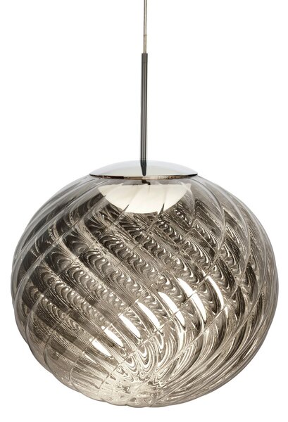 Tom Dixon LED висяща лампа Whirl, сребриста, 45 cm пластмаса, димер, Затъмняване, Металик, Дневна/трапезария, Пластмаса, Дизайн