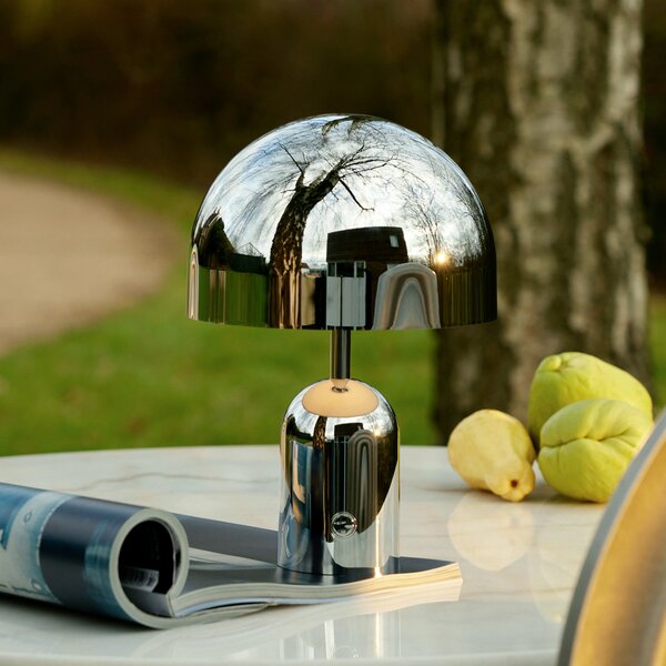 Tom Dixon LED настолна лампа Beat от Dixon, алуминиев цвят, височина 53 cm, Затъмняване, Металик, Дневна/трапезария, Алуминий, Дизайн