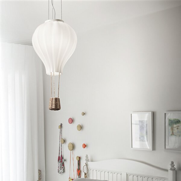 IDEAL LUX Ideal Lux висяща лампа Dream Big, бяла, опалово стъкло, Ø 42 cm, Бял, Дневна/трапезария, Стъкло, Модерен
