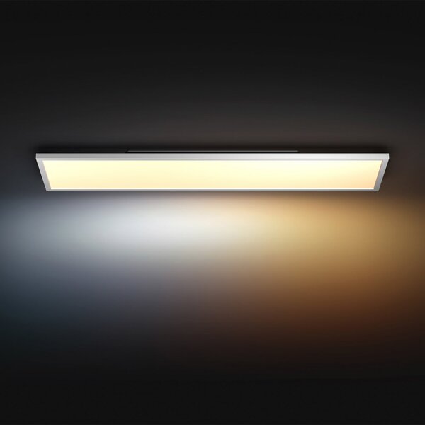 Philips Hue LED панел White Ambiance Aurelle, 120x30cm, бял, Затъмняване, Бял, Дневна/трапезария, Метал, Модерен