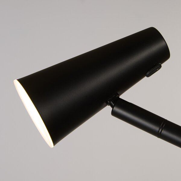 Searchlight LED акумулаторна стояща лампа 10450BK, черна, височина 151 cm, метал, Затъмняване, Черен, Дневна/трапезария, Метал, Модерен