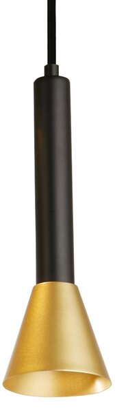 Searchlight Висяща лампа Signal, дължина 84 cm, черно/златисто, метал, Затъмняване, Черен, Дневна/трапезария, Метал