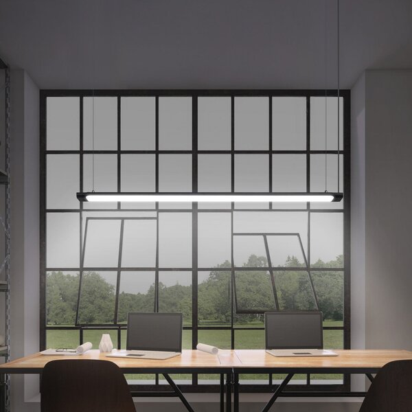 OSRAM LED висяща лампа Office line Slab черна 4.000 K DIM, Затъмняване, Черен, кабинет / офис, Алуминий, Модерен