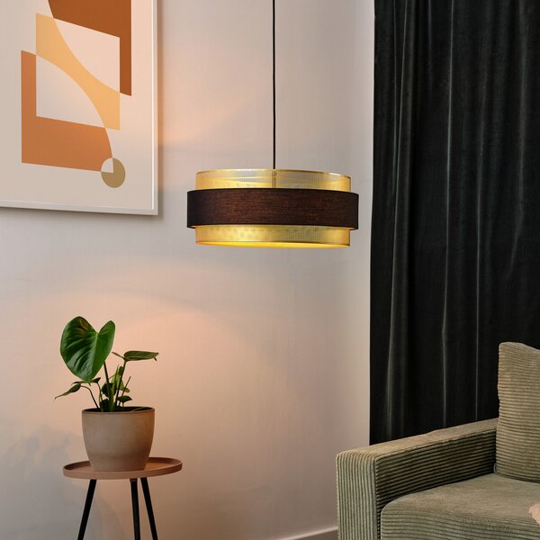 OSRAM висяща лампа Decor Hornet, черна/златна, E27, Затъмняване, Черен, Дневна/трапезария, Плат / текстил, Модерен