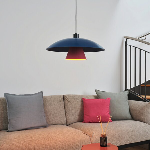 OSRAM висяща лампа Decor Flying Mushroom синьо/розово, стомана, E27, Затъмняване, Син, Кухня, Метал, Модерен