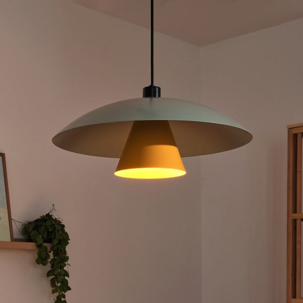 OSRAM висяща лампа Decor Flying Mushroom зелена/жълта, стомана, E27, Затъмняване, Зелен, Кухня, Метал, Модерен
