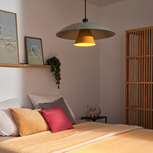 OSRAM висяща лампа Decor Flying Mushroom зелена/жълта, стомана, E27, Затъмняване, Зелен, Кухня, Метал, Модерен