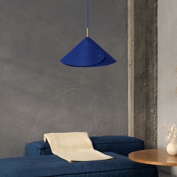 OSRAM висяща лампа Decor Flip, синя, филц, E14, регулируема, Затъмняване, Син, Дневна/трапезария, Плат / текстил