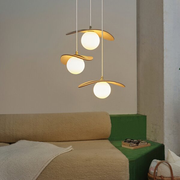 OSRAM висяща лампа Decor Pearl, 3-пламъчна, бежова, филц, G9, Затъмняване, Бежов, Дневна/трапезария, Плат / текстил, Модерен