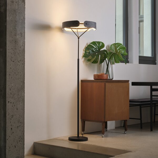 OSRAM LED стояща лампа Decor Curve Felt, сива, филц, 3000 K, Сив, Дневна/трапезария, Плат / текстил, Модерен