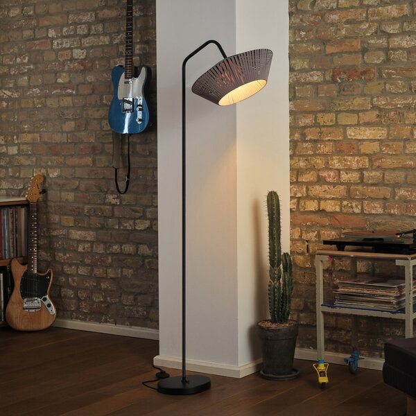 OSRAM стояща лампа Decor Stripes, сива, текстил, E14, Сив, Дневна/трапезария, Плат / текстил