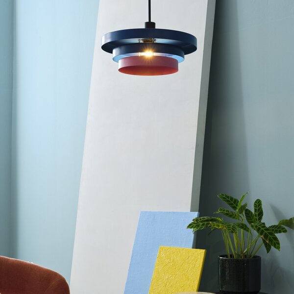 OSRAM висяща лампа Decor Layers, синьо/розово, стомана, E27, Затъмняване, Син, Кухня, Метал, Модерен