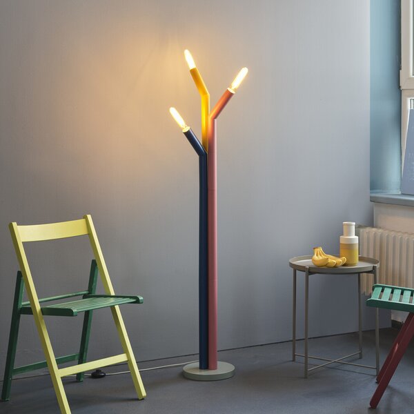 OSRAM стояща лампа Decor Straw, 3-пламъчна, цветна, стомана, E27, Многоцветен, Дневна/трапезария, Метал, Модерен