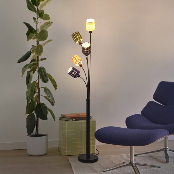 OSRAM стояща лампа Decor Felt Weaving Cans, цветна, 5-пластмасова, E14, Многоцветен, Дневна/трапезария, Плат / текстил