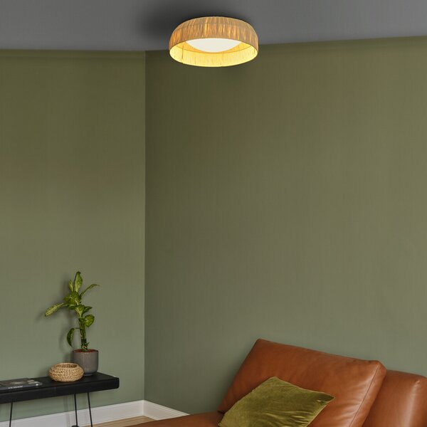 OSRAM LED плафон Decor Bamboo Paper, Ø 50 cm, бамбук, Кафяв / ръждив, Дневна/трапезария, Бамбук, Къща в провинцията / Рустик