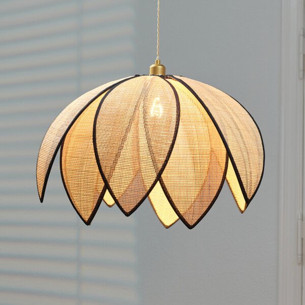 OSRAM висяща лампа Decor Rattan Lotus, Ø 67 cm, бежова, E27, Затъмняване, Бежов, Дневна/трапезария, Дървесина, Средиземноморски