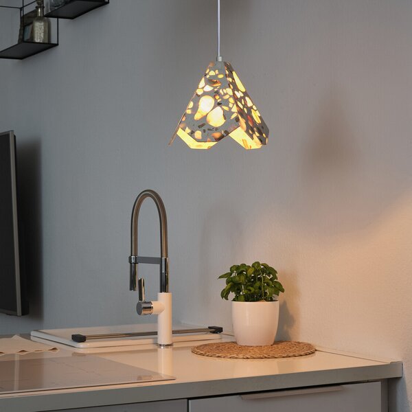 OSRAM висяща лампа Decor Gleam Flower, терацо, бежова, E27, Затъмняване, Бежов, Дневна/трапезария, Мрамор
