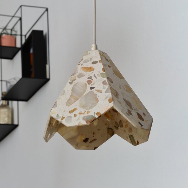 OSRAM висяща лампа Decor Gleam Flower, терацо, бежова, E27, Затъмняване, Бежов, Дневна/трапезария, Мрамор