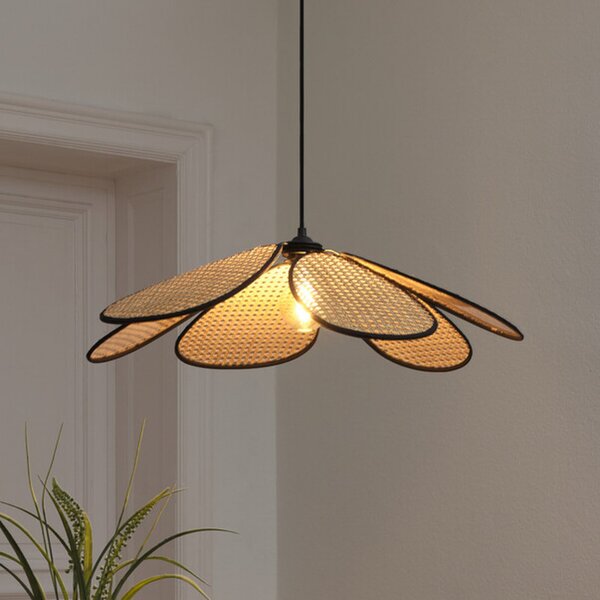 OSRAM висяща лампа Decor Rattan Daisy, Ø 69 cm, бежова, E27, Затъмняване, Бежов, Дневна/трапезария, Дървесина, Средиземноморски