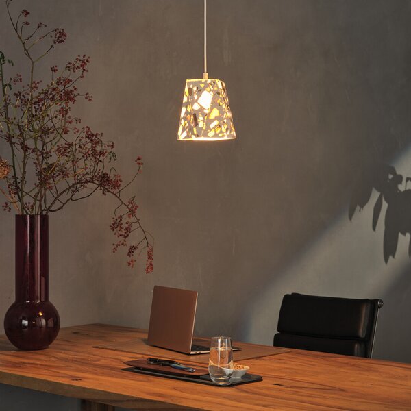 OSRAM висяща лампа Decor Gleam Box, терацо, бежова, E27, Затъмняване, Бежов, Дневна/трапезария, Мрамор