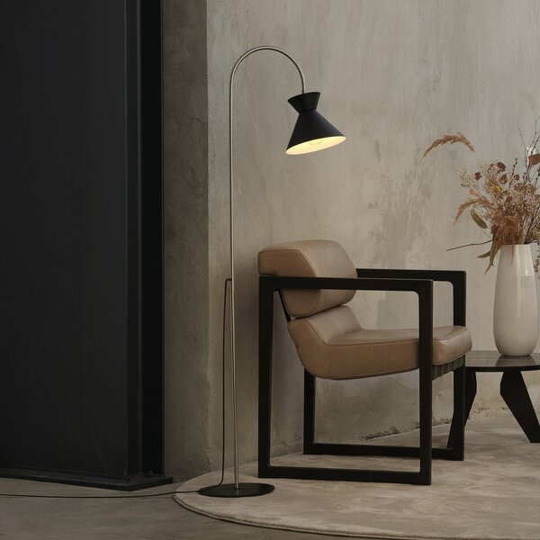 OSRAM стояща лампа Decor Waist, стомана, черна, E27, Черен, Дневна/трапезария, Метал, Модерен