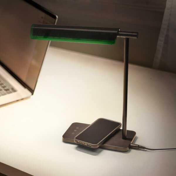 OSRAM LED настолна лампа Office Line Desk Roof черна, CCT, DIM, Затъмняване, Черен, кабинет / офис, Метал