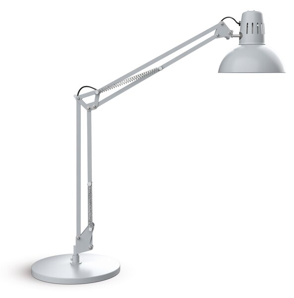 Maul LED настолна лампа MAULstudy, сребриста, 49 cm, E27, Металик, кабинет / офис, Метал