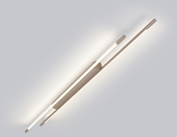 Helestra LED таванска лампа LEDA, кафява, дължина 150 cm, с регулируема яркост, Затъмняване, Кафяв / ръждив, кабинет / офис, Алуминий