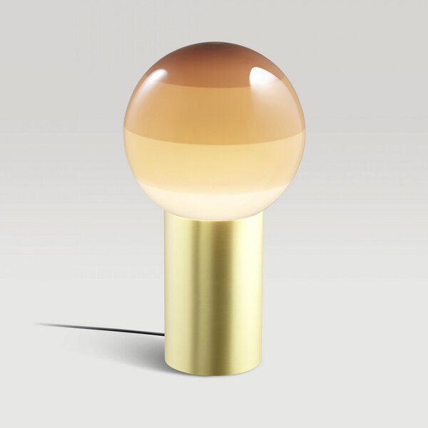 MARSET Настолна лампа Dipping Light, височина 22 cm, крем/месинг, Бежов, Дневна/трапезария, Стъкло, Дизайн