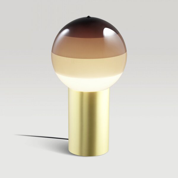 MARSET Настолна лампа Dipping Light, височина 22 cm, кафяво/месинг, Кафяв / ръждив, Дневна/трапезария, Стъкло, Дизайн