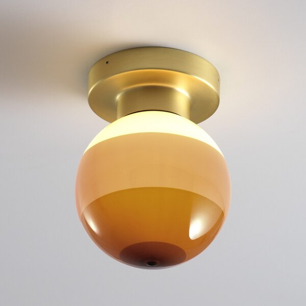 MARSET LED стенна лампа Dipping Light A2, крем/месинг, Затъмняване, Бежов, Дневна/трапезария, Метал, Дизайн, Глобус