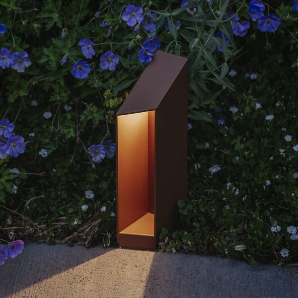 MARSET LED лампа с цокъл Domus Височина 26 cm, ръждивокафяв алуминий, Затъмняване, Кафяв / ръждив, Алуминий, Дизайн