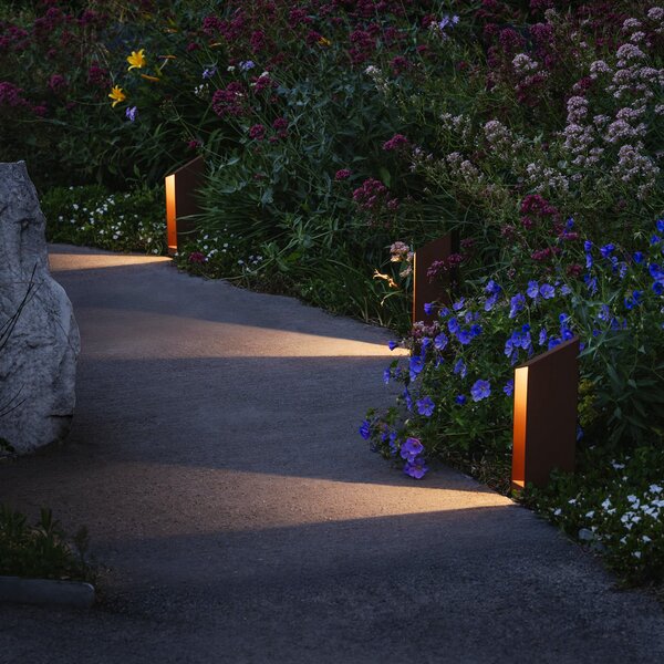 MARSET LED лампа с цокъл Domus Височина 26 cm, ръждивокафяв алуминий, Затъмняване, Кафяв / ръждив, Алуминий, Дизайн