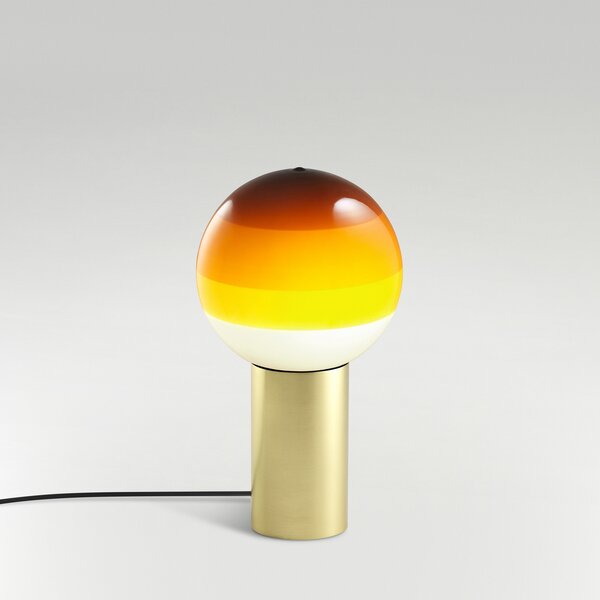 MARSET Настолна лампа Dipping Light S, кехлибар/месинг, Затъмняване, Злато / месинг, Дневна/трапезария, Стъкло, Дизайн