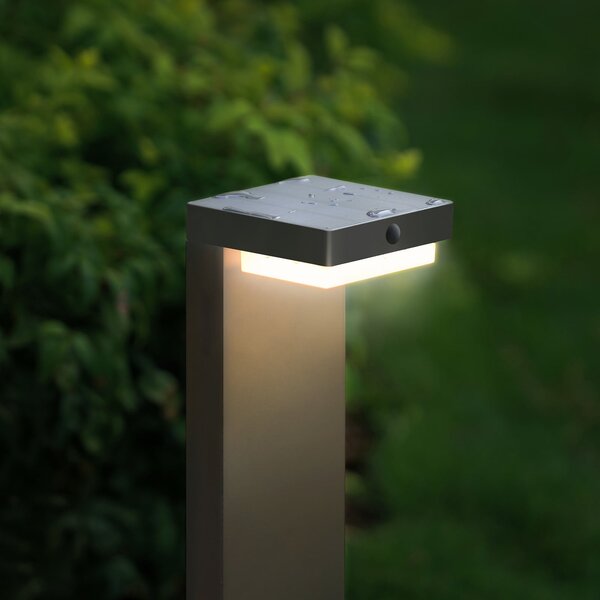 G & L Handels GmbH LED акумулаторна външна лампа 800104, антрацит, IP44, сензор, Черен, Алуминий