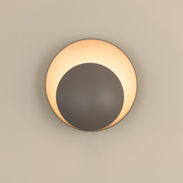 Globen Lighting стенна лампа ORBIT, сива, метал, Ø 30 cm, Сив, Дневна/трапезария, Метал, Модерен