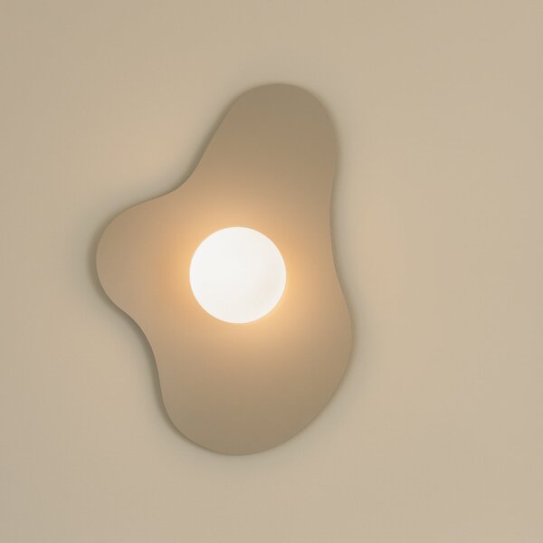 Globen Lighting стенна лампа ILLUSION, бежова, стъкло, 60 cm, Бежов, Дневна/трапезария, Стъкло, Модерен