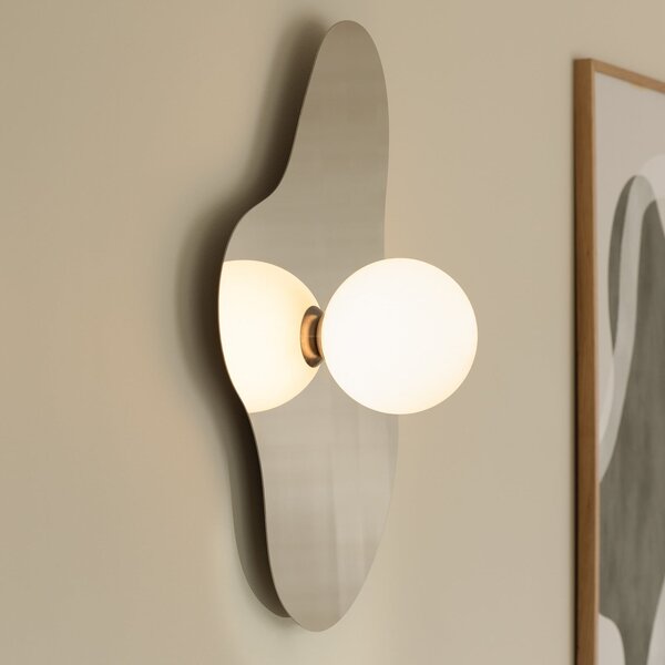Globen Lighting стенна лампа ILLUSION, хром, стъкло, 60 cm, Сив, Дневна/трапезария, Стъкло, Модерен