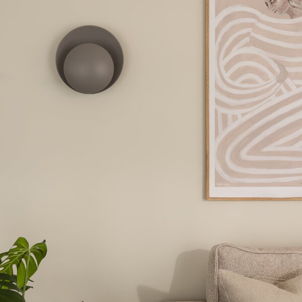 Globen Lighting стенна лампа ORBIT, сива, метал, Ø 30 cm, Сив, Дневна/трапезария, Метал, Модерен