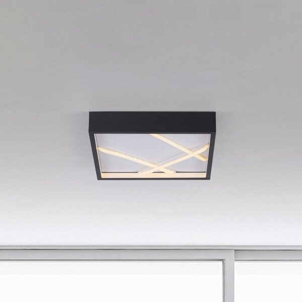 JUST LIGHT. GmbH LED таванска лампа Mikado, 30 x cm, черна, Затъмняване, Черен, Дневна/трапезария, Метал, Модерен