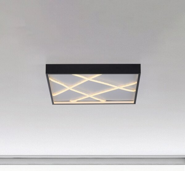 JUST LIGHT. GmbH LED таванска лампа Mikado, 50 x cm, черна, Затъмняване, Черен, Дневна/трапезария, Метал, Модерен