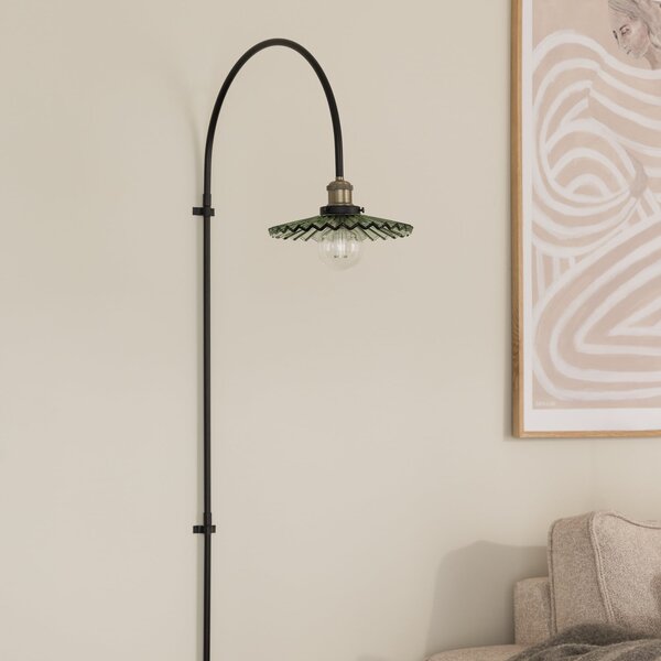 Globen Lighting стенна лампа COBBLER, зелена, височина 150 cm, стъкло, Черен, Дневна/трапезария, Стъкло, Дизайн