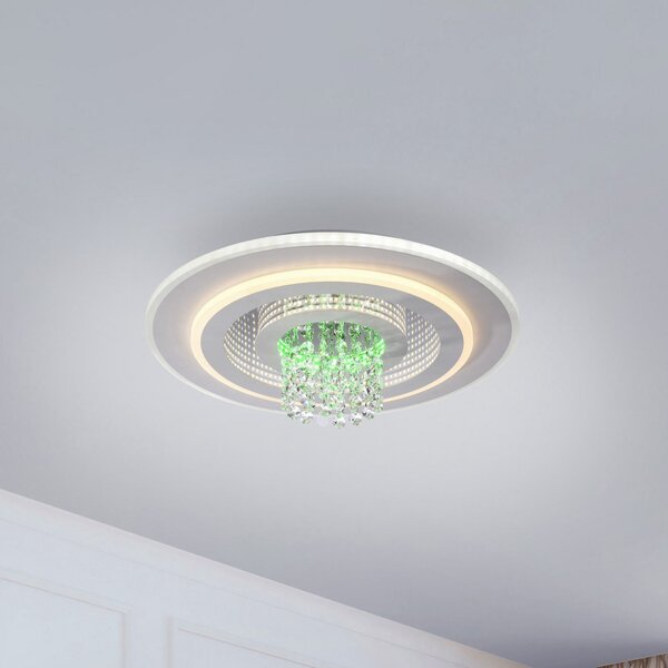 JUST LIGHT. GmbH LED таванска лампа Tolago RGB, CCT, бяла, дистанционно управление, Затъмняване, Бял, Дневна/трапезария, Метал, Модерен