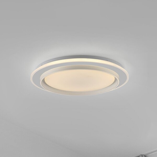 JUST LIGHT. GmbH LED таванска лампа Lago Ø 49,3 cm CCT Дистанционно управление, Затъмняване, Бял, Дневна/трапезария, Метал, Модерен