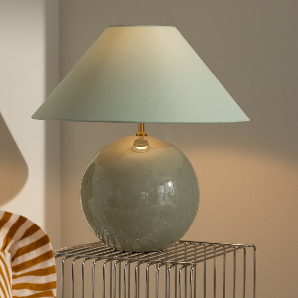 Globen Lighting Настолна лампа IRIS, зелена, височина 45 cm, Зелен, Дневна/трапезария, Плат / текстил, Скандинавски