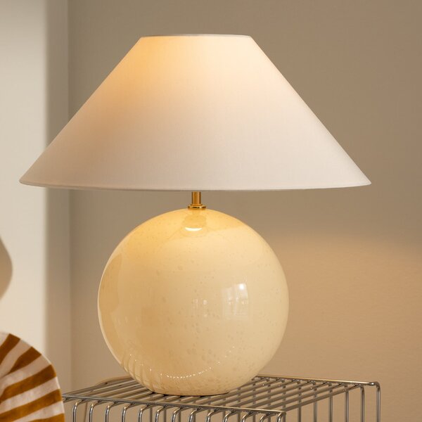 Globen Lighting Настолна лампа IRIS, кремава, височина 45 cm, Бежов, Дневна/трапезария, Плат / текстил, Скандинавски